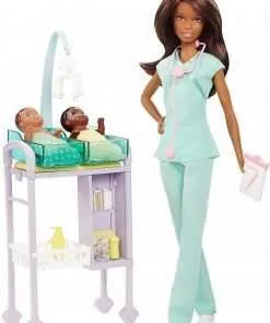 Barbie-Careers-African-American-Baby-Doctor-Doll-Playset
