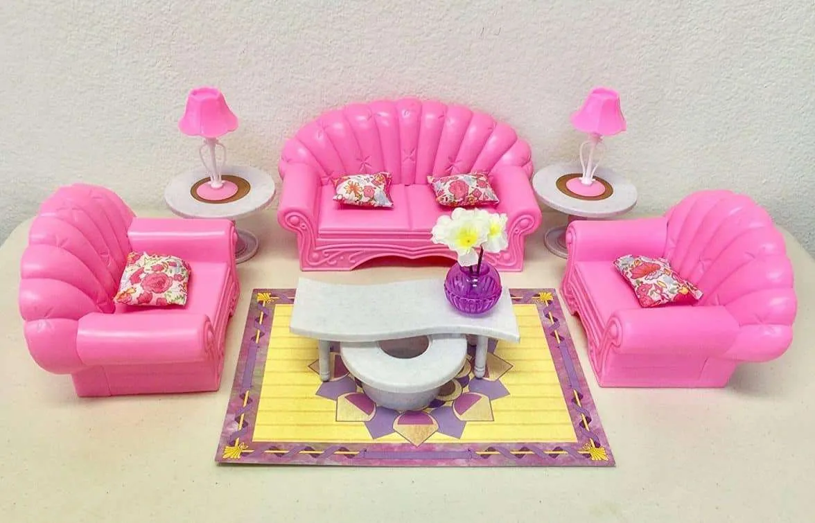 Gloria Barbie Size Dollhouse Furniture Living Room Set Barbie