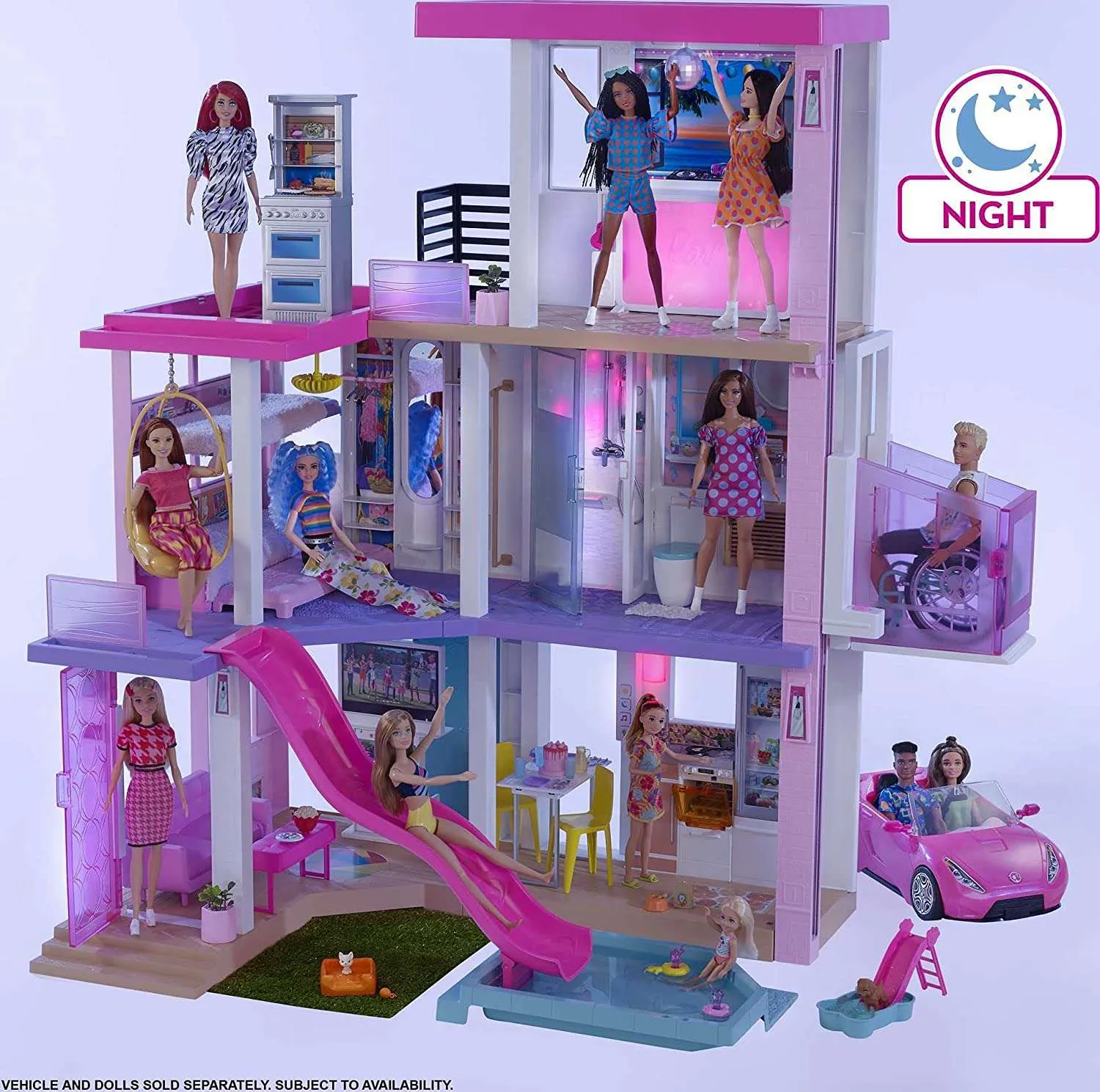 Barbie Dreamhouse Pool Party Doll House With 75+ Pc, 3 Story Slide : Target