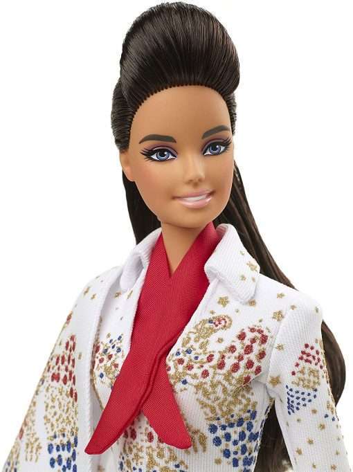 Barbie Signature Elvis Presley Doll (12-in) with Pompadour Hairstyle, Wearing “American Eagle” Jumpsuit, Gift for Collectors 8