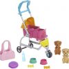 Barbie Stroll ‘n Play Pups Playset with Blonde Barbie Doll (11.5-Inch), 2 Puppies, Pet Stroller and Accessories, Gift for 3 to 7 Year Olds 5