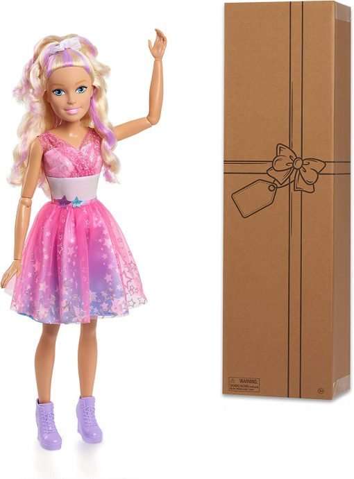 Barbie 28-Inch Best Fashion Friend Star Power Doll and Accessories, Blonde Hair, Kids Toys for Ages 3 Up