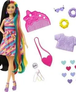 Barbie Totally Hair Heart-Themed Doll, Petite, 8.5 inch Fantasy Hair 6