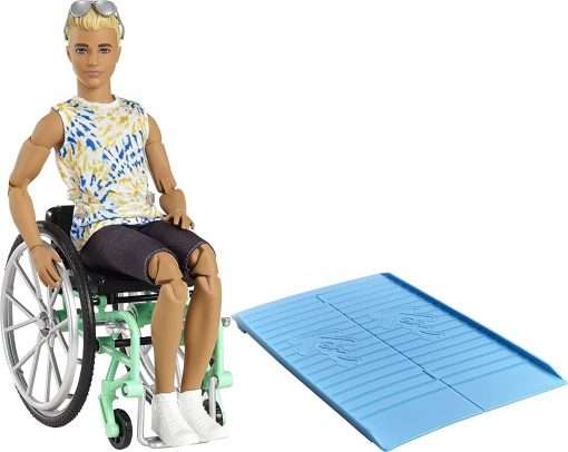 Barbie Ken Fashionistas Doll #167 with Wheelchair & Ramp Wearing Tie-Dye Shirt