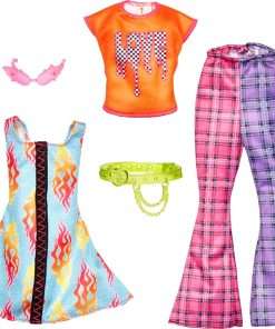Barbie Clothes, Fashion and Accessory 2-Pack Dolls, 2 Rock ‘n Roll-Themed Outfits with Styling Pieces for Complete Looks