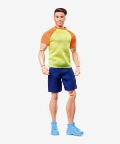 Ken Doll, Barbie Looks, Brown Hair with Beard, Color Block Tee & Blue Shorts, Light Blue Sneakers, Style and Pose, Fashion Collectibles