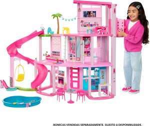 New ​Barbie Dreamhouse, Pool Party Doll House with 75+ Pieces and 3-Story Slide, Barbie House Playset, Pet Elevator and Puppy Play Areas​ 11