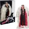 Barbie The Movie Collectible Ken Doll Wearing Big Faux Fur Coat and Black Fringe Vest with Bandana
