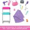 Barbie On-set Stylist Doll & 14 Accessories, Blonde Malibu Fashion Doll with Cart, Smock, Makeup Palette, Puppy & More, 3 years old and up, includes Toy 5