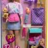 Barbie On-set Stylist Doll & 14 Accessories, Blonde Malibu Fashion Doll with Cart, Smock, Makeup Palette, Puppy & More, 3 years old and up, includes Toy 6