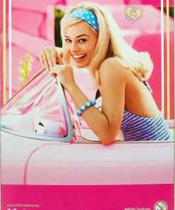 Barbie The Movie Doll, Margot Robbie as Barbie, Collectible Doll Wearing Pink and White Gingham Dress with Daisy Chain Necklace for 6 years and up 6