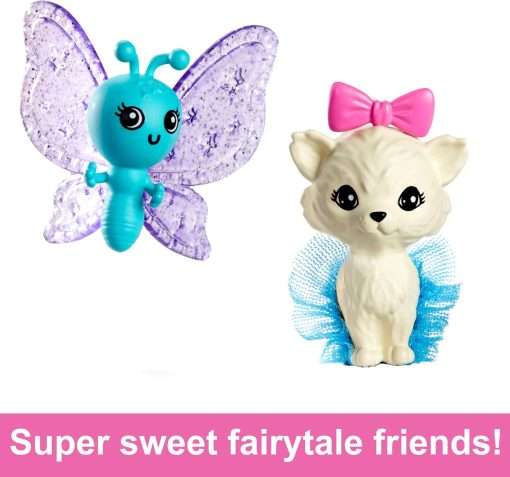 Barbie Doll with Two Fairytale Pets and Fantasy Dress, Barbie “Malibu” Doll from Barbie A Touch of Magic, 7-inch Long Fantasy Hair 5