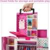 Barbie Dream Closet Playset, 35+ Clothes & Accessories Including 5 Complete Looks, Pop-Up Second Level, Mirror & Laundry Chute 5