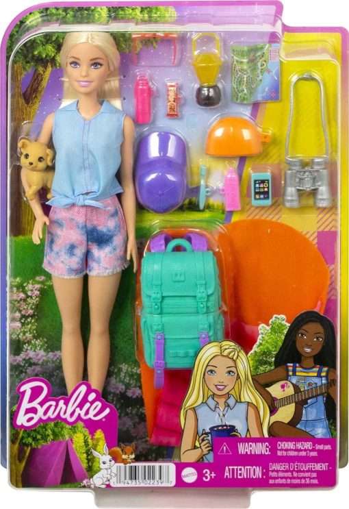 Barbie It Takes Two Doll & Accessories, Malibu Camping Playset with Doll, Pet Puppy & 10+ Accessories Including Sleeping Bag 6