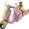 Barbie Scooter with Puppy and Helmet Accessory, Pink and Yellow Moped with Basket, Kickstand and Seat Clip for Doll 2