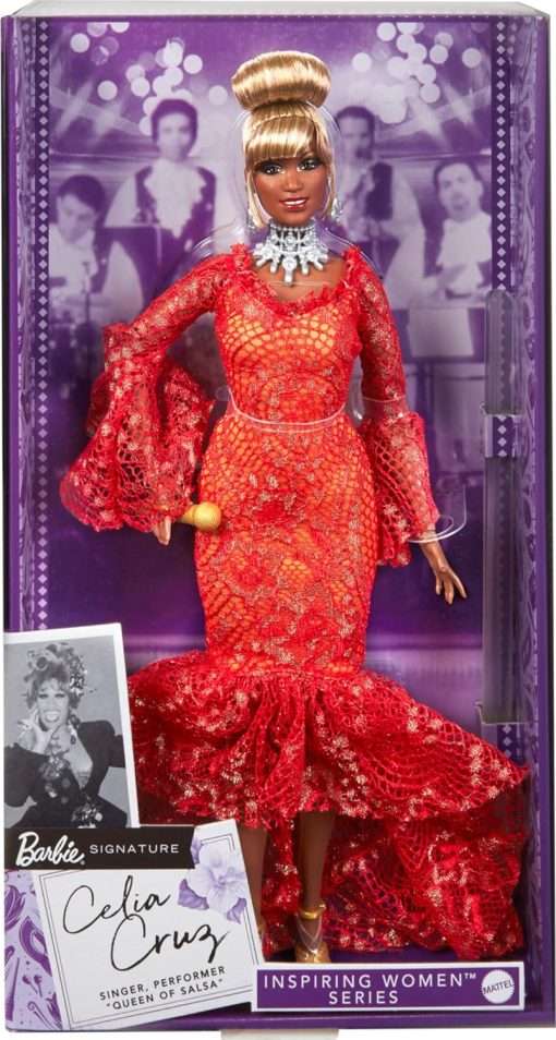 Barbie Collector Doll, Queen of Salsa Celia Cruz in Red Lace Dress, Barbie Inspiring Women Series