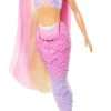 Barbie Mermaid Doll, “Malibu” with Pink Hair, Styling Accessories, Pet Dolphin and Water-Activated Color Change Feature 3