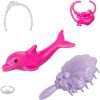 Barbie Mermaid Doll, “Malibu” with Pink Hair, Styling Accessories, Pet Dolphin and Water-Activated Color Change Feature 5