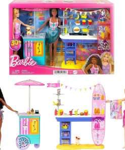 Barbie Dolls & Accessories Playset, Beach Boardwalk with Barbie