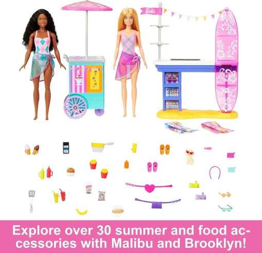 Barbie Dolls & Accessories Playset, Beach Boardwalk with Barbie 3
