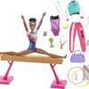 Barbie Gymnastics Playset Brunette Barbie Doll with Twirling Feature, Balance Beam, 15+ Accessories, Great For Ages 3 to 7 Years Old