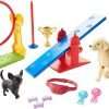 Barbie Ken Dog Trainer Playset with Doll, 2 Dog Figures, Hoop Ring, Balance Bar, Jumping Bar, Trophy and 2 Winner Ribbons for Ages 3 and Up 5