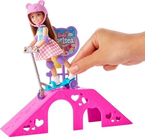 Barbie Toys, Chelsea Doll and Accessories, Skatepark Playset with 2 Puppies, Skate Ramp, Scooter, Sticker Sheet and 15+ Additional Pieces 6