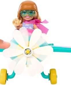 Barbie Chelsea Can Be… Doll & Plane Playset, 2-Seater Aircraft with Spinning Daisy Propellor & 7 Accessories, Including Puppy & Stickers 2