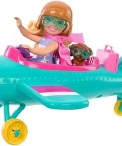 Barbie Chelsea Can Be… Doll & Plane Playset, 2-Seater Aircraft with Spinning Daisy Propellor & 7 Accessories, Including Puppy & Stickers