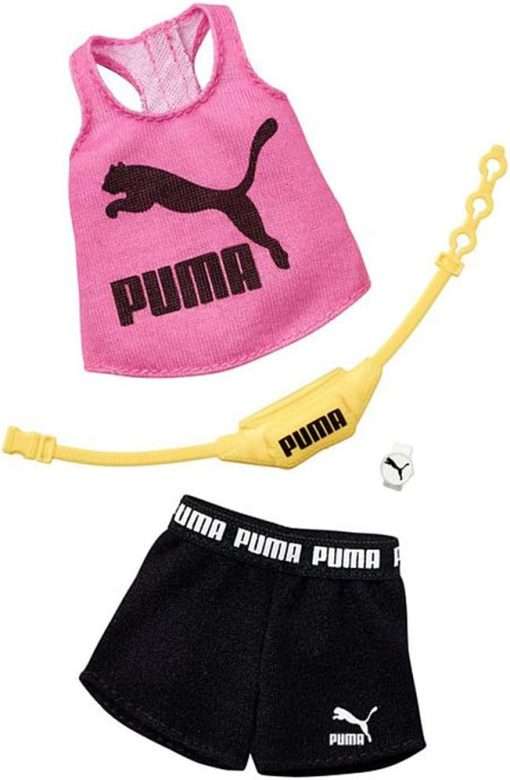 Barbie Clothes- Puma Branded Outfit Doll with 2 Accessories, Shorts Set, Multicolor, Model-GHX79 - 1