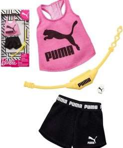 Barbie Clothes- Puma Branded Outfit Doll with 2 Accessories, Shorts Set, Multicolor, Model-GHX79 - 5