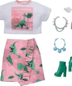 Barbie Clothing & Accessories Inspired by Jurassic World with 10 Storytelling Pieces Dolls- Crop Top & Mini Skirt, Ankle Boots, Purse, Clutch Sunglasses & More - 1