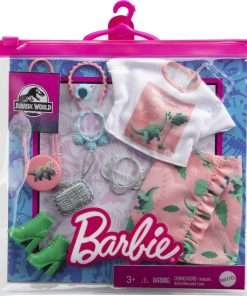 Barbie Clothing & Accessories Inspired by Jurassic World with 10 Storytelling Pieces Dolls- Crop Top & Mini Skirt, Ankle Boots, Purse, Clutch Sunglasses & More - 3