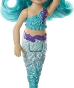Barbie Dreamtopia Chelsea Mermaid Doll, 6.5-inch with Teal Hair and Tail