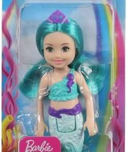 Barbie Dreamtopia Chelsea Mermaid Doll, 6.5-inch with Teal Hair and Tail 5