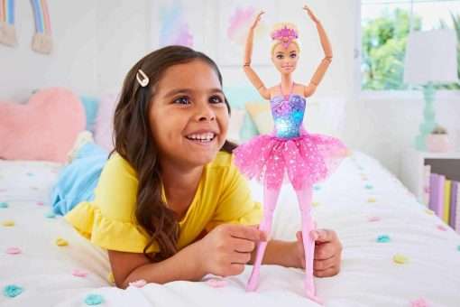 Barbie Dreamtopia Doll, Twinkle Lights Posable Ballerina with 5 Light-Up Shows, Sparkly Pink Tutu, Blonde Hair & Tiara 2