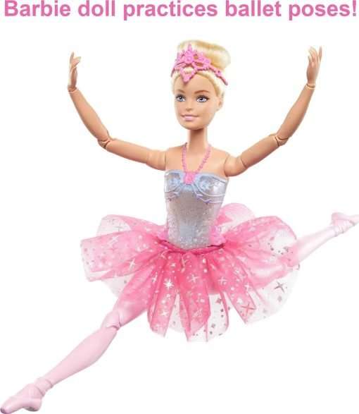 Barbie Dreamtopia Doll, Twinkle Lights Posable Ballerina with 5 Light-Up Shows, Sparkly Pink Tutu, Blonde Hair & Tiara 3