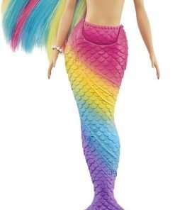 Barbie Dreamtopia Rainbow Magic Mermaid Doll with Rainbow Hair and Water-Activated Color Change Feature, For 3 to 7 Year Olds