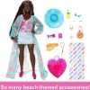 Barbie Extra Fly Doll with Beach-Themed Travel Clothes & Accessories, Tropical Coverup with Oversized Hat & Bag 3