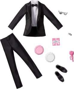 Barbie Fashion Pack- Bridal Outfit for Ken Doll with Tuxedo, Shoes, Watch, Gift, Wedding Cake with Tray & Bouquet, Gift for Kids 3 to 8 Years Old - 1