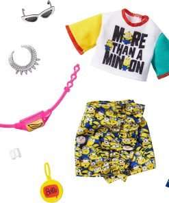 Barbie Storytelling Fashion Pack of Doll Clothes Inspired by Minions- Top, Skirt and 6 Accessories Dolls, Gift for 3 to 8 Year Olds - 1