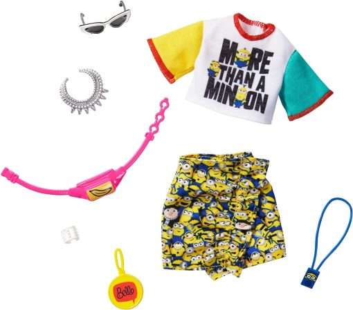 Barbie Storytelling Fashion Pack of Doll Clothes Inspired by Minions- Top, Skirt and 6 Accessories Dolls, Gift for 3 to 8 Year Olds - 1