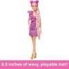 Barbie Doll, Fun & Fancy Hair with Extra-Long Colorful Blonde Hair and Glossy Pink Dress, 10 Hair and Fashion Play Accessories - 4