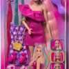 Barbie Doll, Fun & Fancy Hair with Extra-Long Colorful Blonde Hair and Glossy Pink Dress, 10 Hair and Fashion Play Accessories - 6