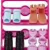 Barbie Doll Shoe Pack - GVY23 ~ Includes 4 Pairs of Doll Shoes with Shoerack - Blue, Orange and Purple Heels with Black Boots - 1