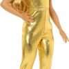 Barbie Fashionistas Doll #222, Petite Body Type with Blonde Wavy Hair, Golden Jumpsuit & Accessories, 65th Anniversary Collectible Fashion Doll - 5
