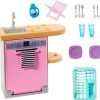 Barbie Furniture and Accessories, Doll House Decor Set with Dishwasher Theme, Kitchen Add-On with Counter Sink - 1