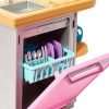 Barbie Furniture and Accessories, Doll House Decor Set with Dishwasher Theme, Kitchen Add-On with Counter Sink - 4