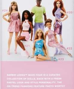 Barbie Looks Doll, Collectible No. 21 with Black Braids and Modern Y2K Fashion, Pink Halter Top and Faux-Leather Skirt with Ankle Boots - 6
