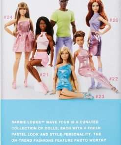 Barbie Looks Doll, Collectible No. 23 with Ash Blonde Hair and Modern Y2K Fashion, Metallic Blue One-Shoulder Dress with Strappy Heels - 6